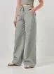 Calça Sarja Wide Leg Amarração Cintura
