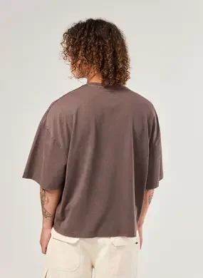 Camiseta Cropped Oversized Marmorizada