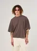 Camiseta Cropped Oversized Marmorizada