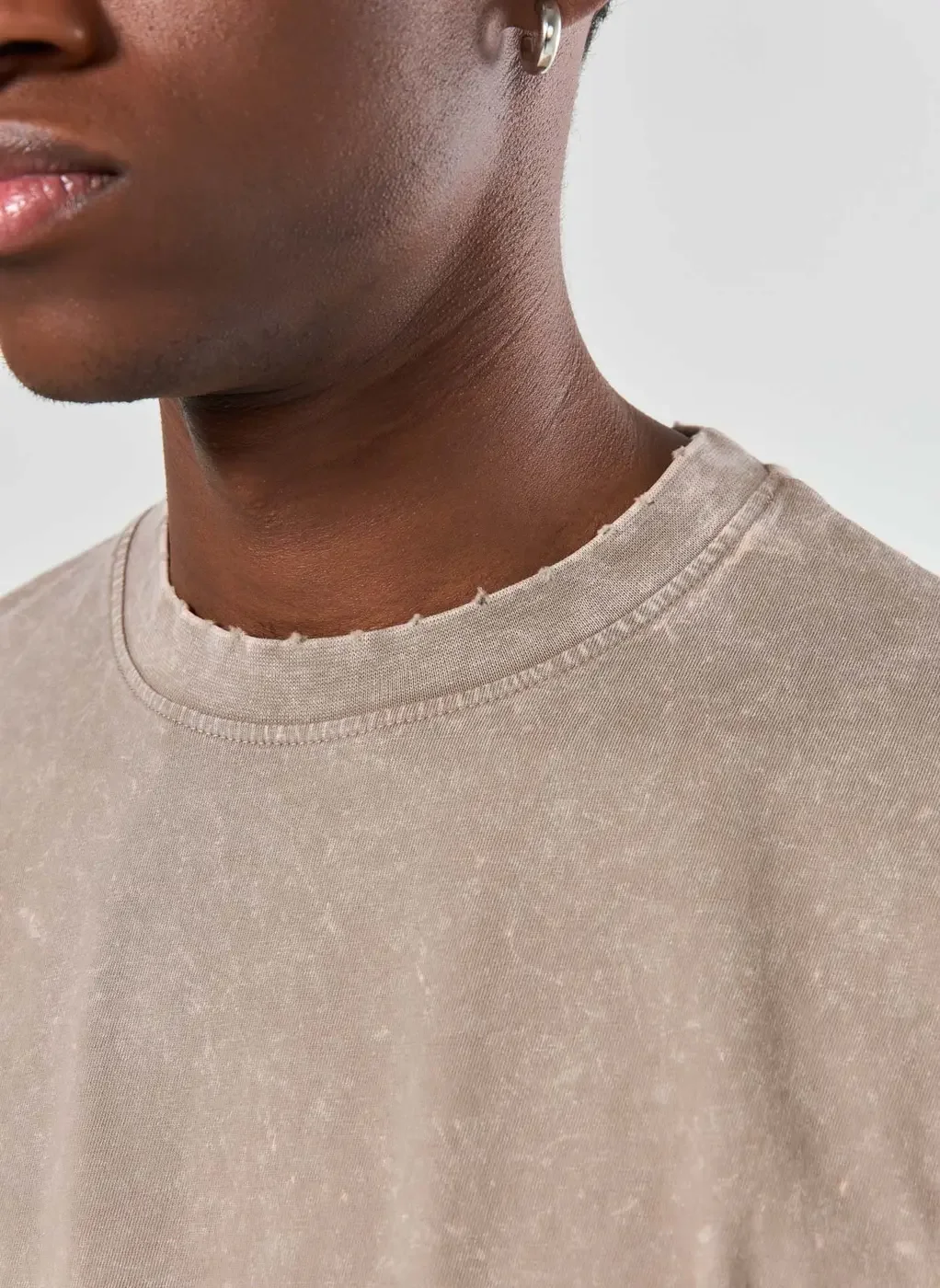 Camiseta Cropped Oversized Marmorizada