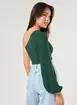 Cropped Verde Ombro Único Manga Longa