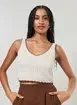 Cropped Tricô Ponto Aberto Off-White