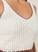 Cropped Tricô Ponto Aberto Off-White