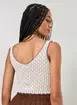 Cropped Tricô Ponto Aberto Off-White