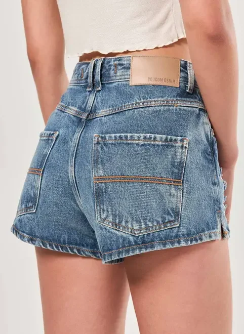 Short Jeans Desfiado Cintura Alta