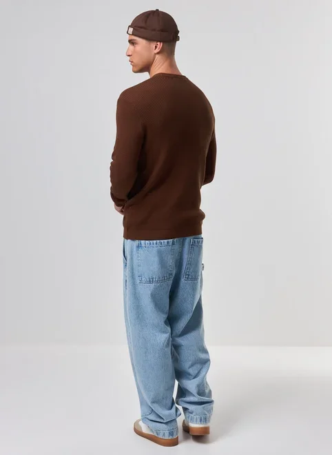 Blusa De Tricô Com Textura Waffle