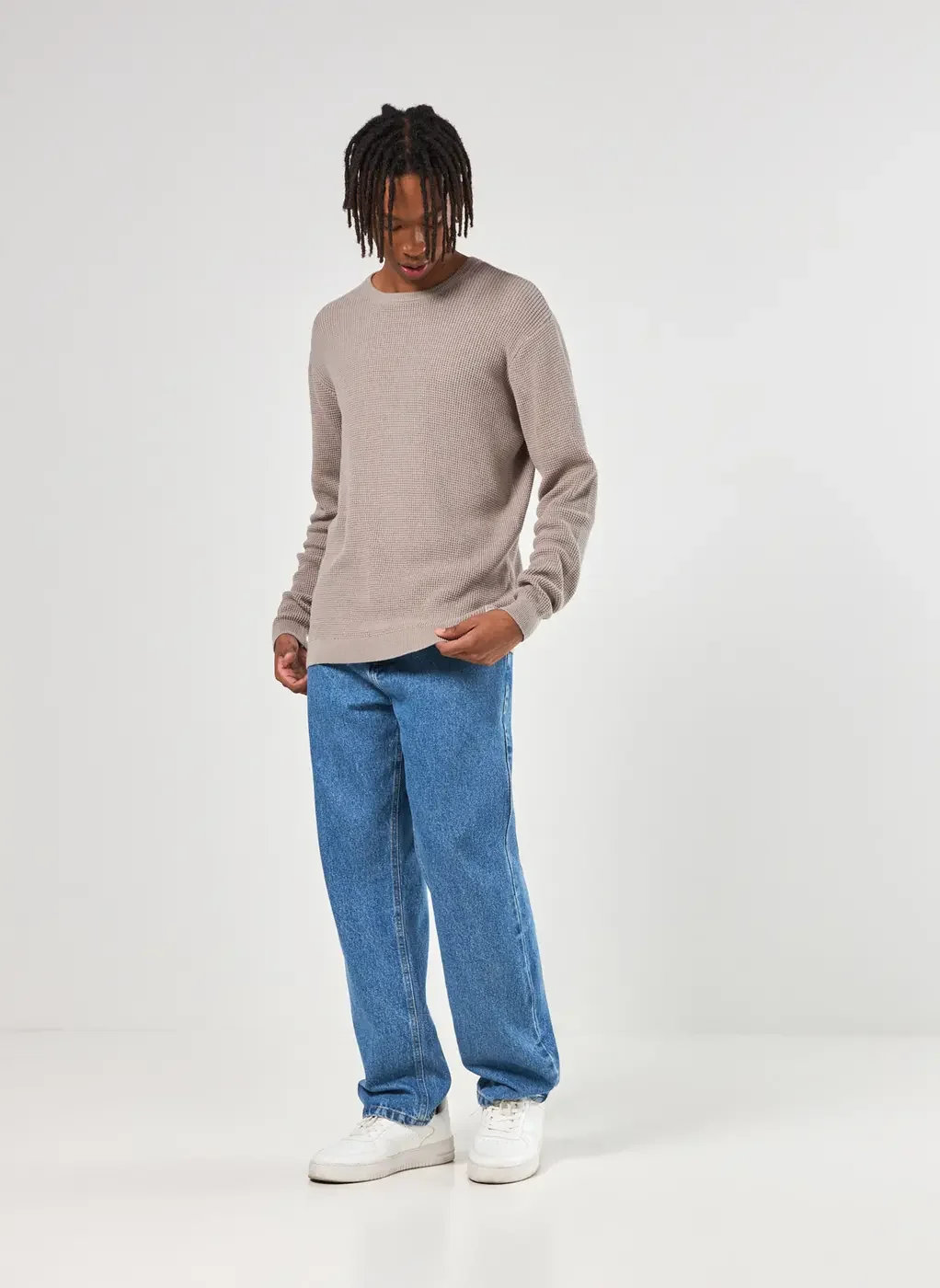 Blusa De Tricô Com Textura Waffle