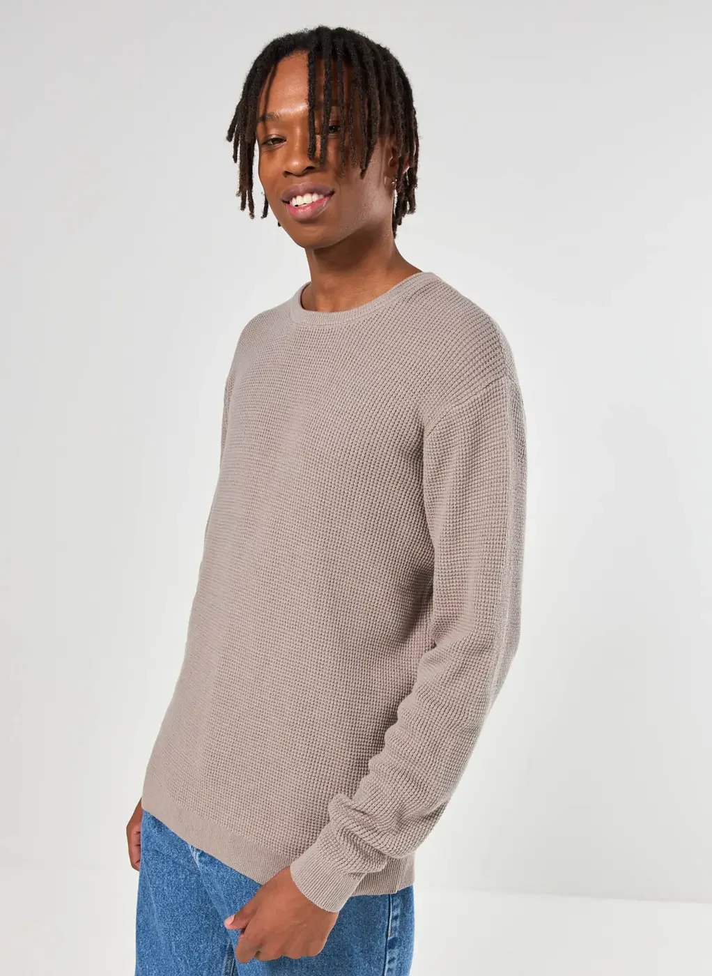 Blusa De Tricô Com Textura Waffle