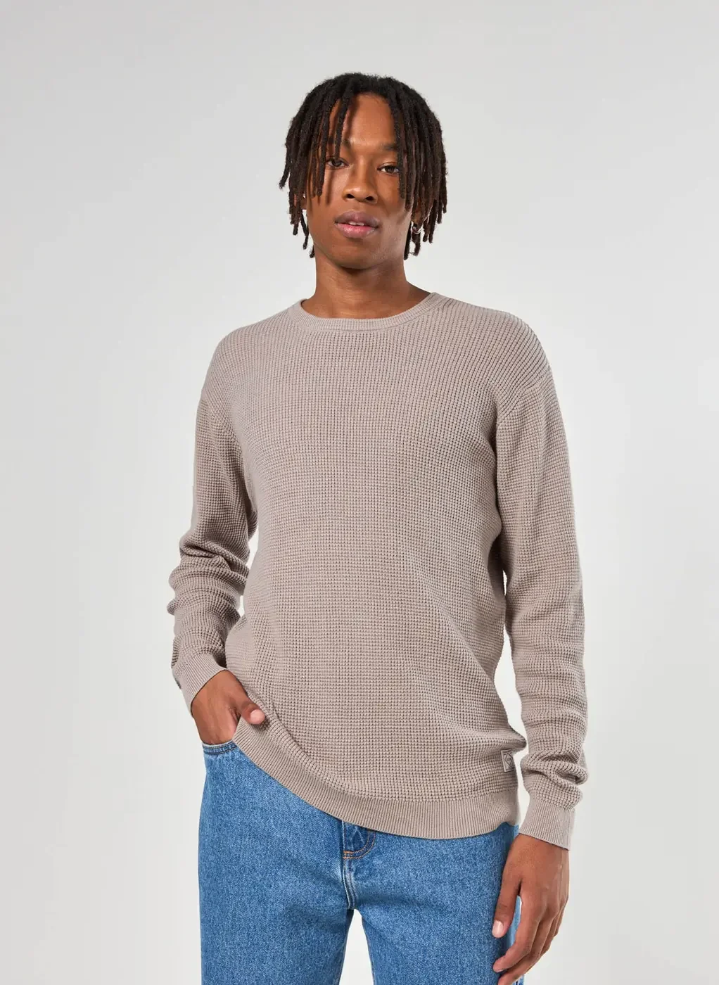 Blusa De Tricô Com Textura Waffle