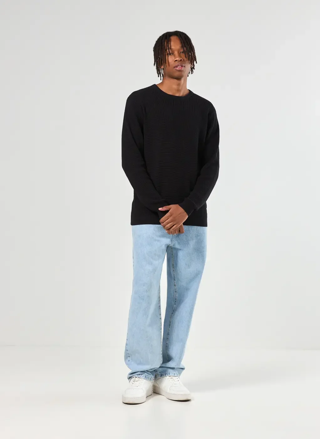 Blusa De Tricô Com Textura Waffle