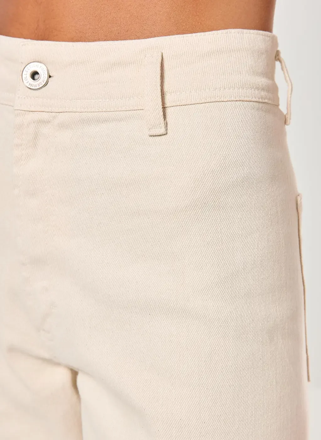 Calça Sarja Wide Leg Com Elastano