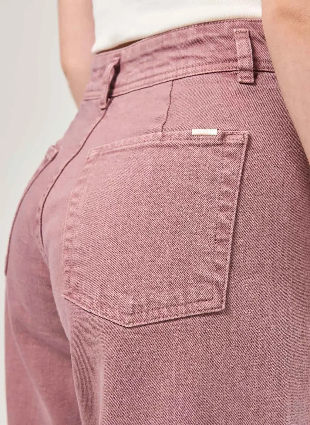 Calça Sarja Wide Leg Com Elastano