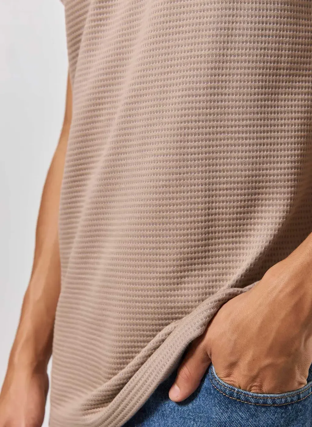 Regata Sleeveless Regular Textura Waffle