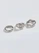 Conjunto Anéis Prateados Love