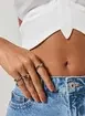 Conjunto Anéis Prateados Love