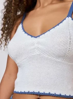 Cropped Tricô Contraste