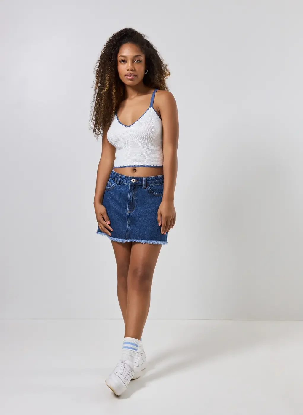 Cropped Tricô Contraste