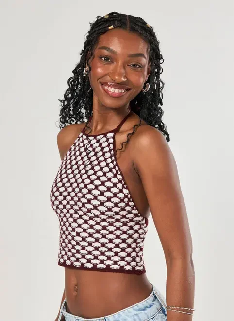 Cropped Frente Única Tricô