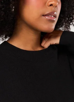 Blusa Cropped Tricô Liso