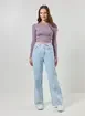 Blusa Cropped Tricô Liso
