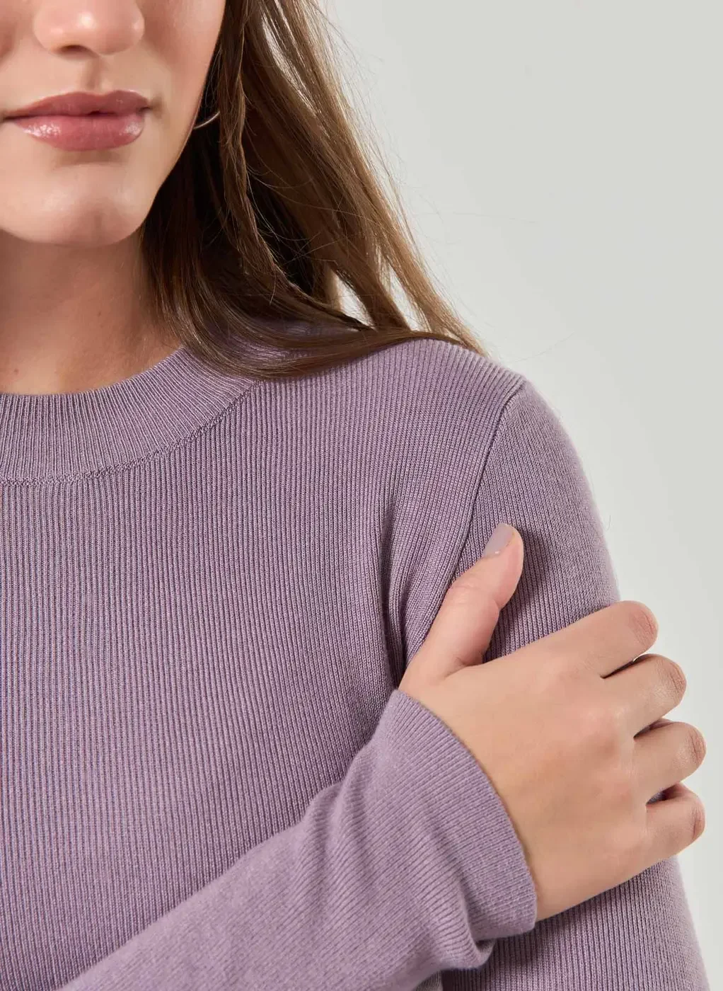 Blusa Cropped Tricô Liso