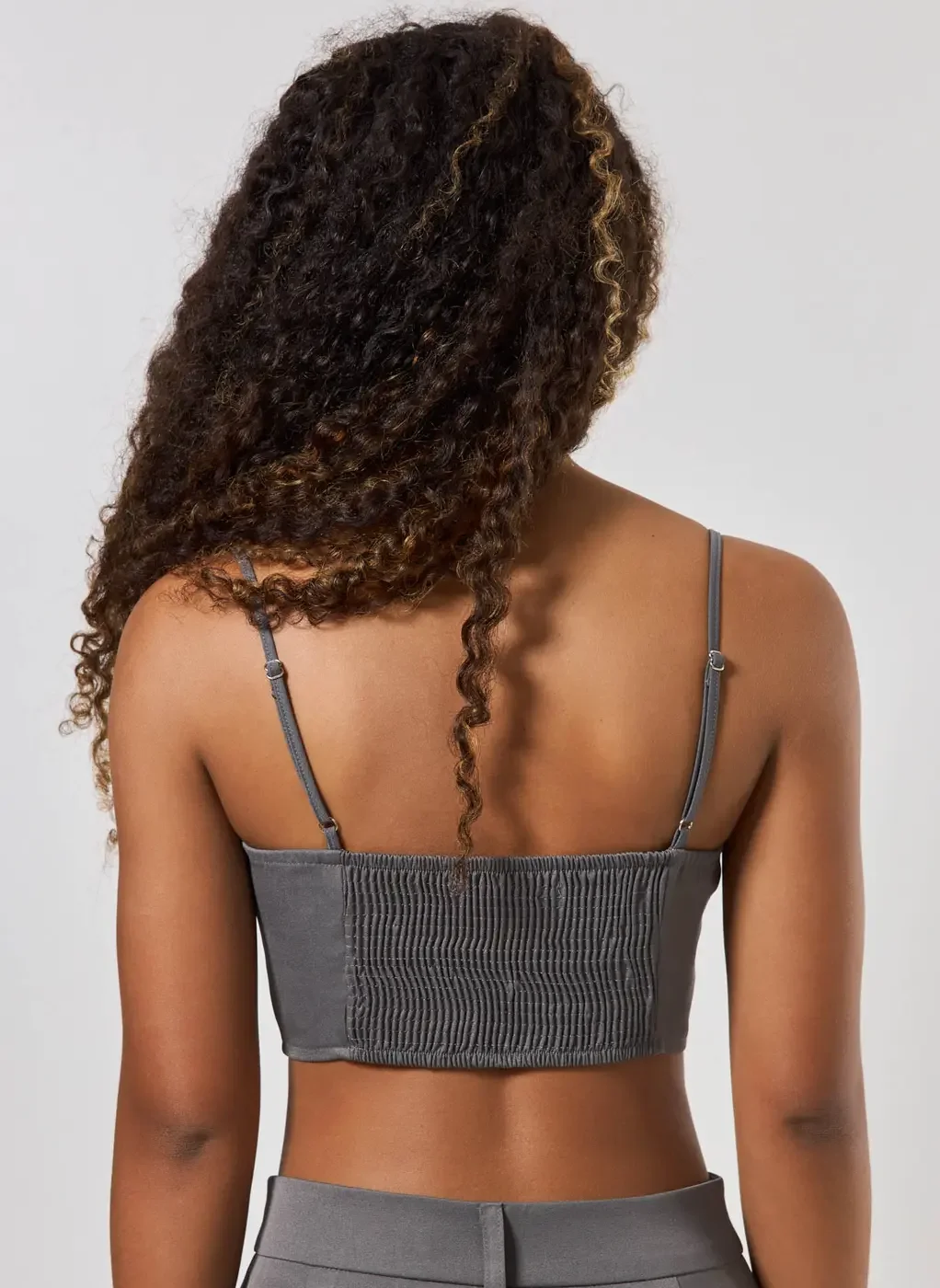 Cropped Reto Alfaiataria Chumbo