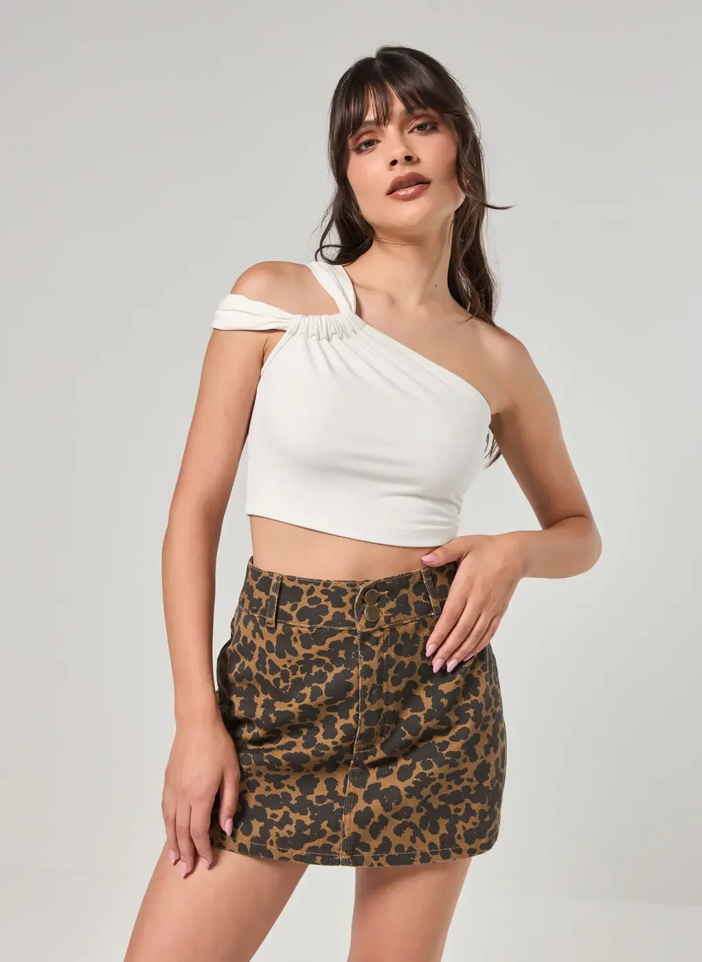 Cropped Ombro Único Franzido