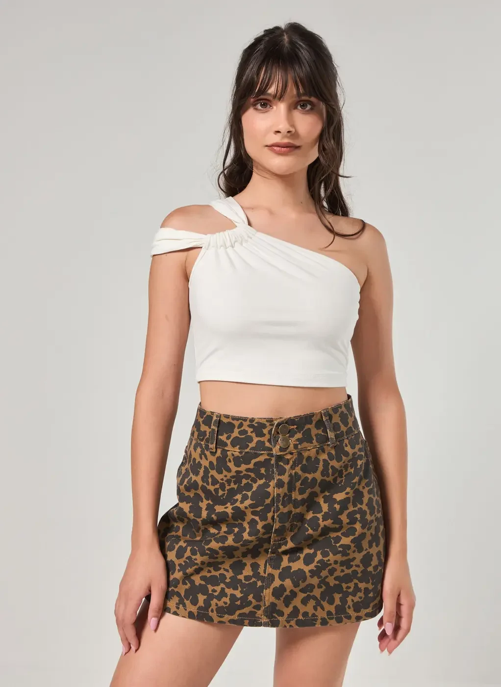 Cropped Ombro Único Franzido