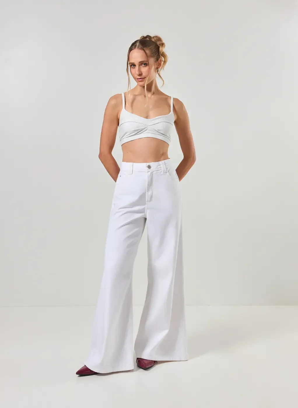 Top De Brilho Com Franzido