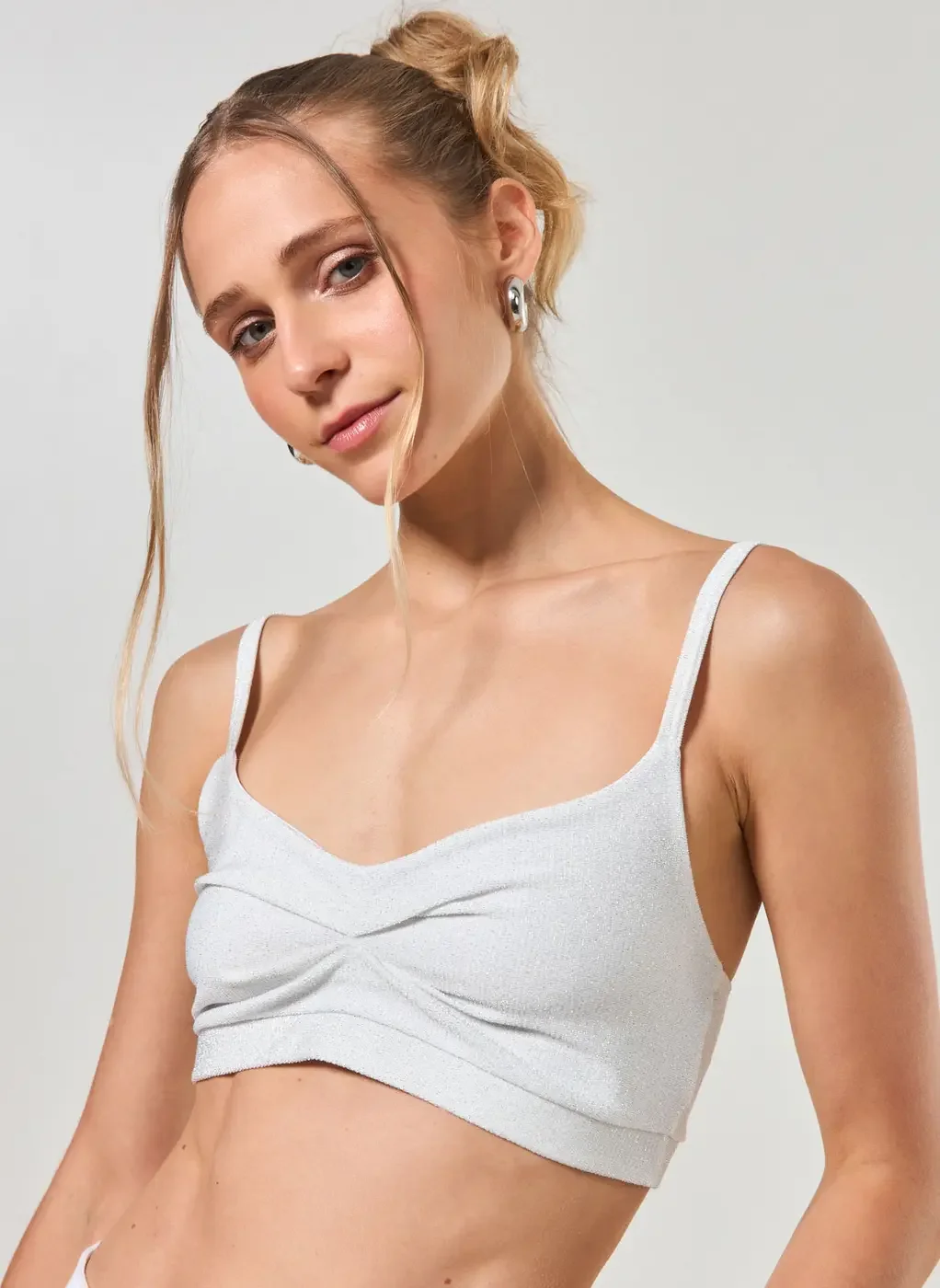 Top De Brilho Com Franzido