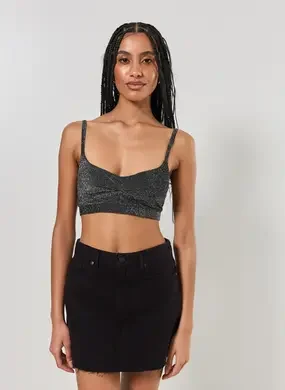 Top De Brilho Com Franzido