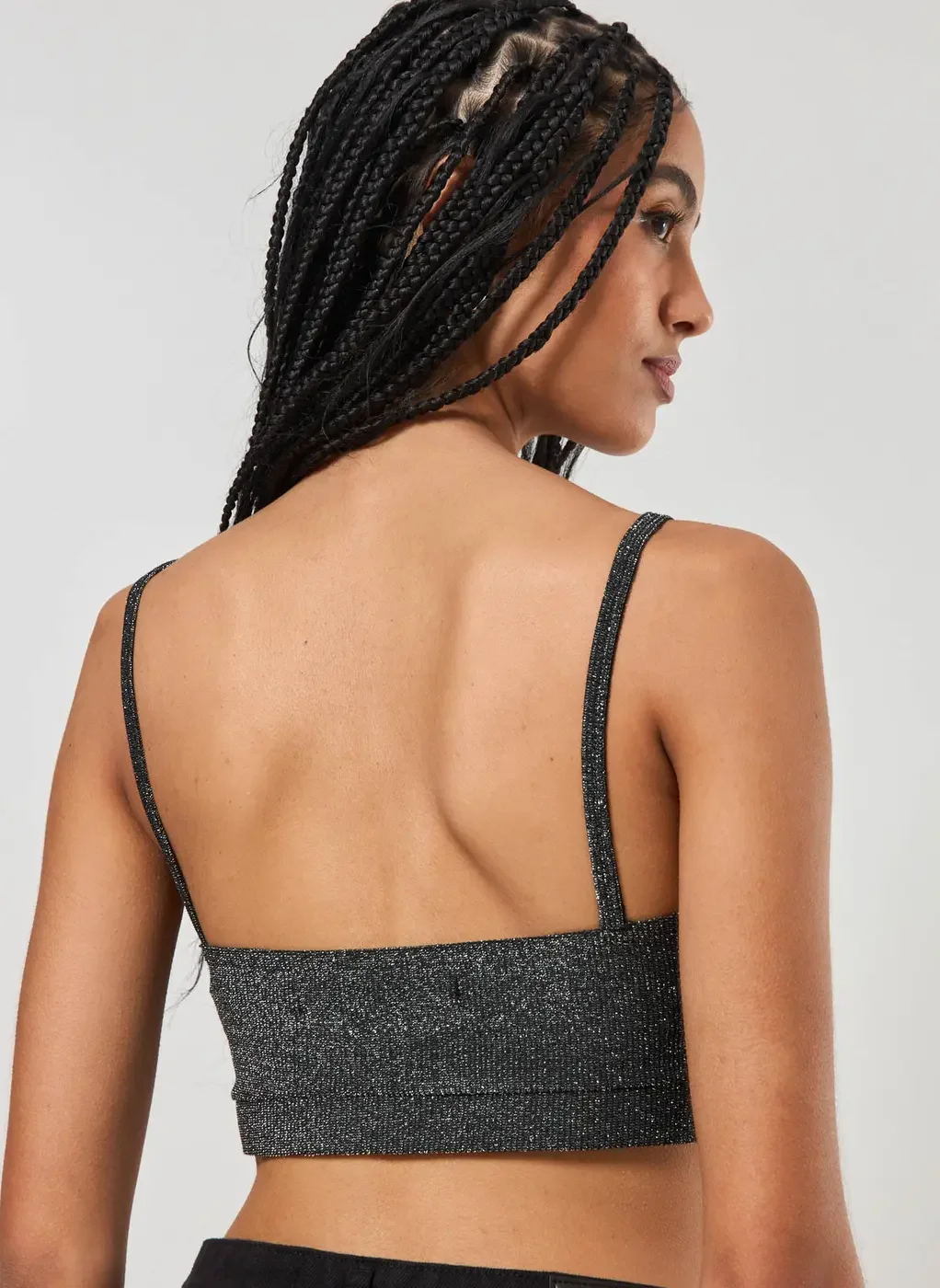 Top De Brilho Com Franzido