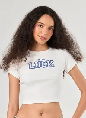 Blusa Mini Tee College Com Azul