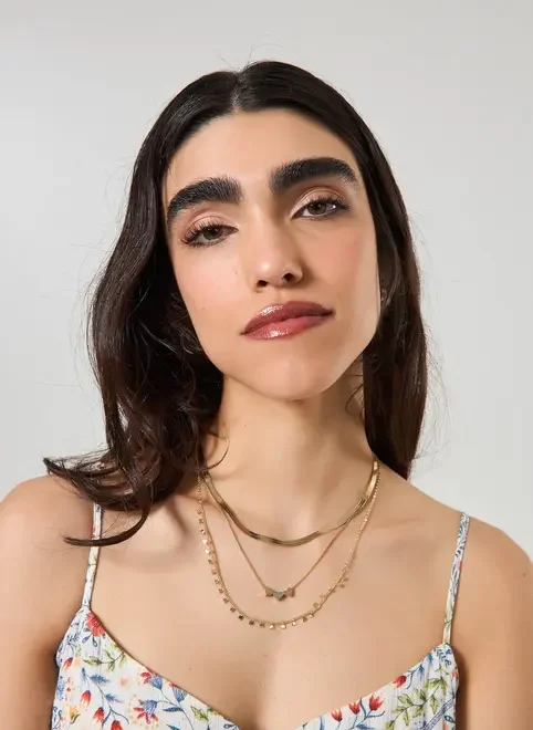 Conjunto 3 Colares Dourados Coração