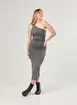 Vestido Midi Poliamida Ombro Único