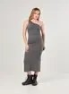 Vestido Midi Poliamida Ombro Único
