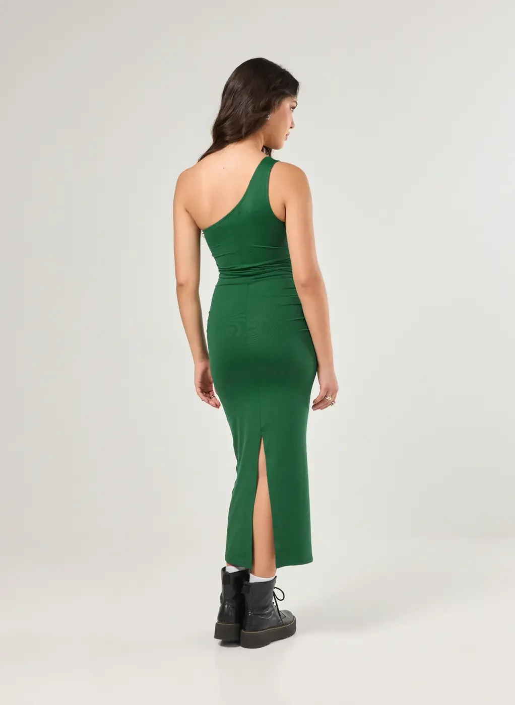 Vestido Midi Poliamida Ombro Único