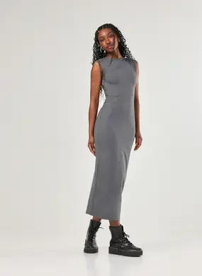 Vestido Em Poliamida Costas Abertas