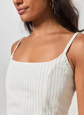 Cropped Sarja Listras Azuis