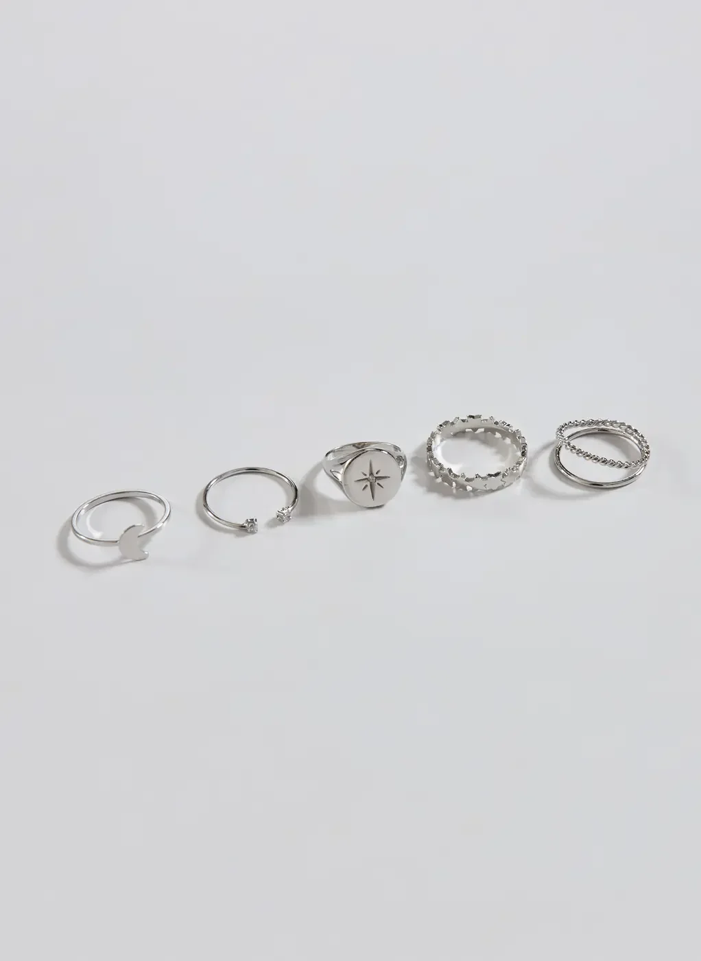 Conjunto 5 Anéis Estrelas E Lua