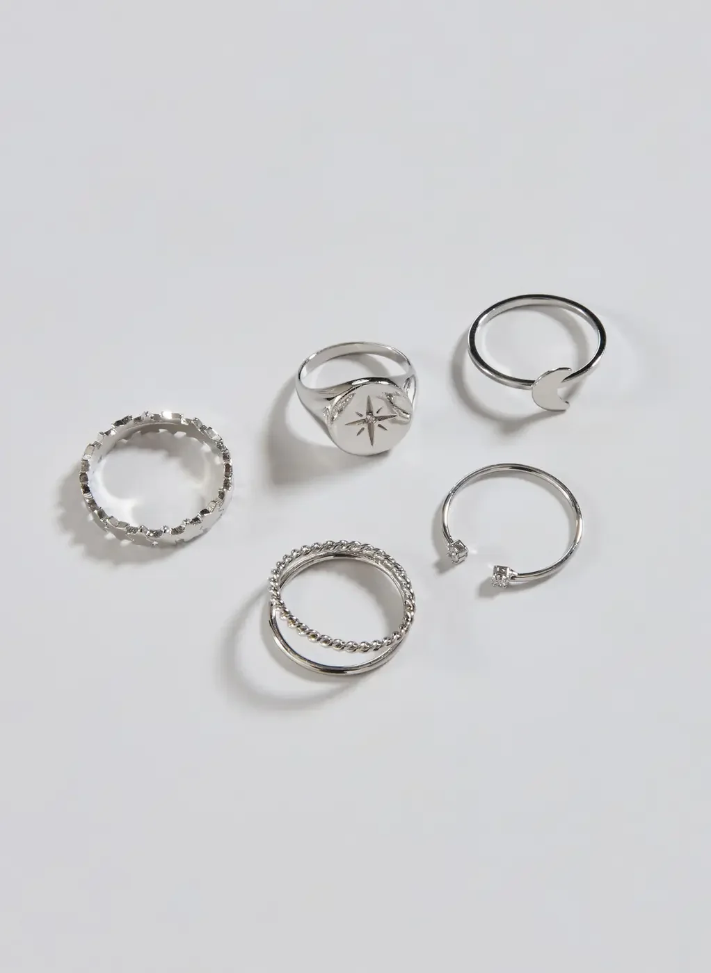 Conjunto 5 Anéis Estrelas E Lua