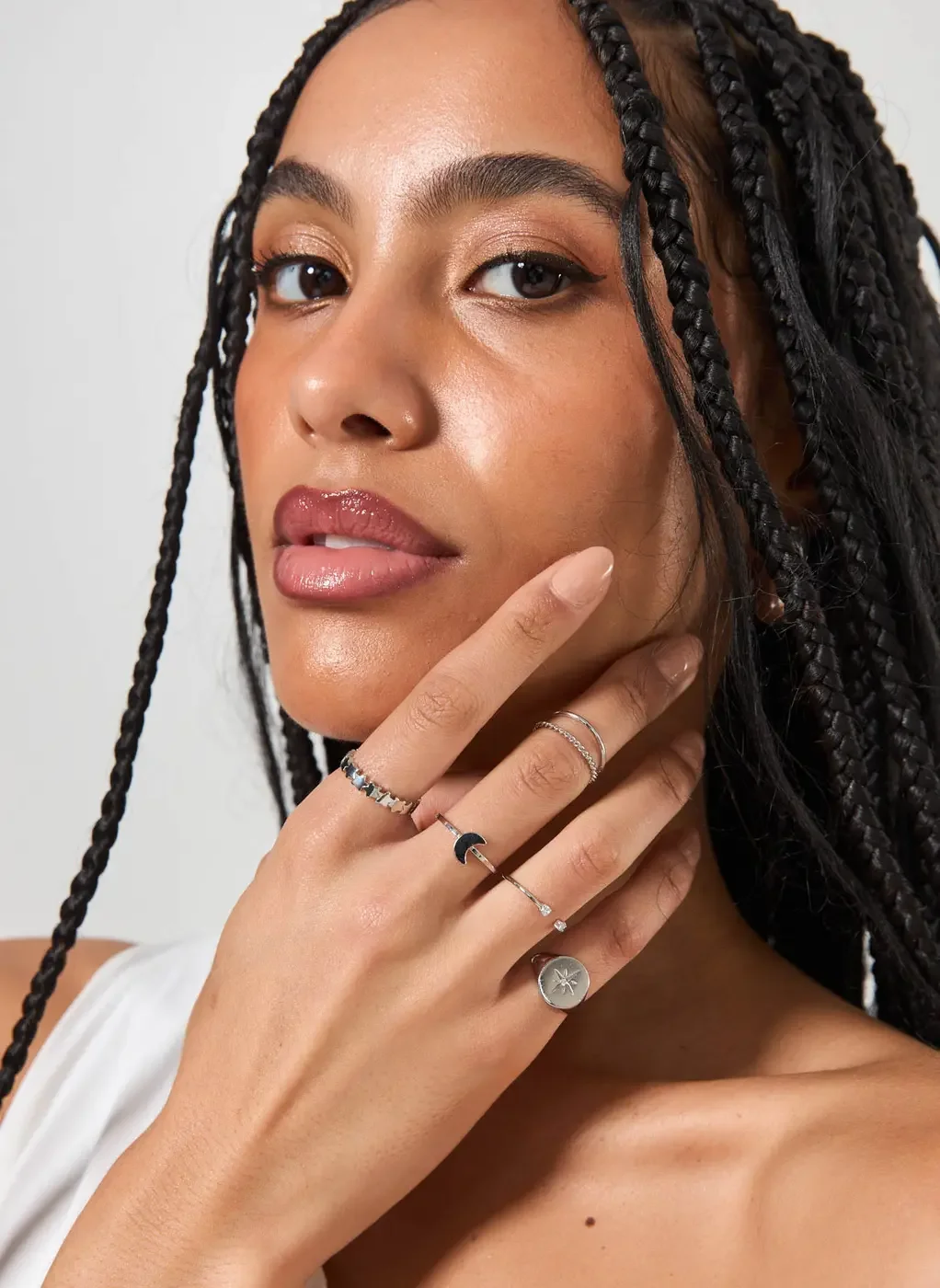 Conjunto 5 Anéis Estrelas E Lua