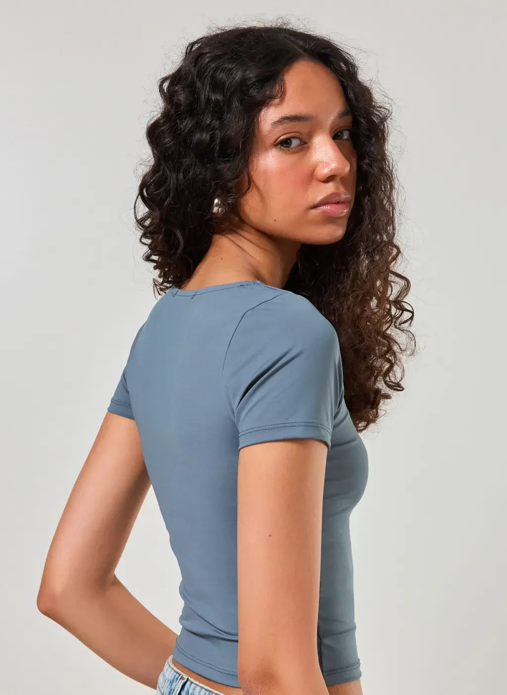 Blusa Poliamida Decote Quadrado