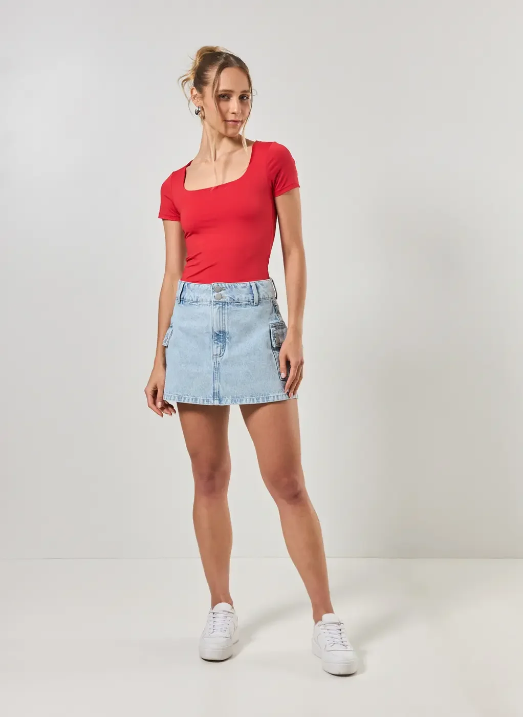 Blusa Poliamida Decote Quadrado