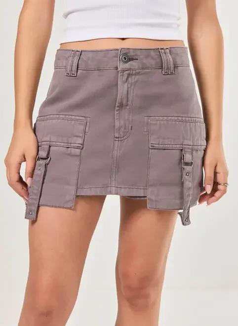 Short Saia Cargo Cintura Média