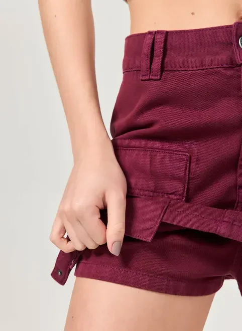Short Saia Cargo Cintura Média