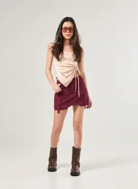 Short Saia Cargo Cintura Média