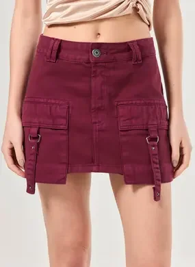 Short Saia Cargo Cintura Média