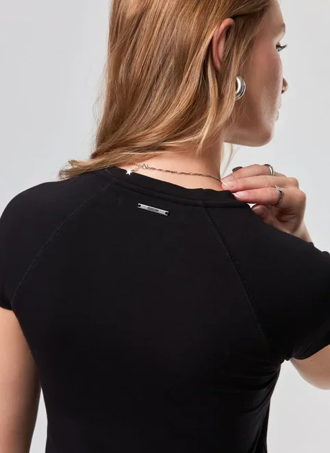 Blusa Manga Curta Justa Raglan