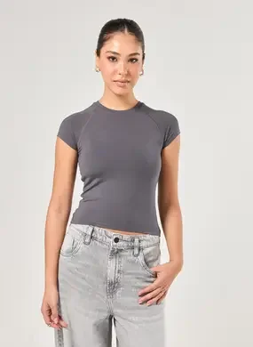 Blusa Manga Curta Justa Raglan